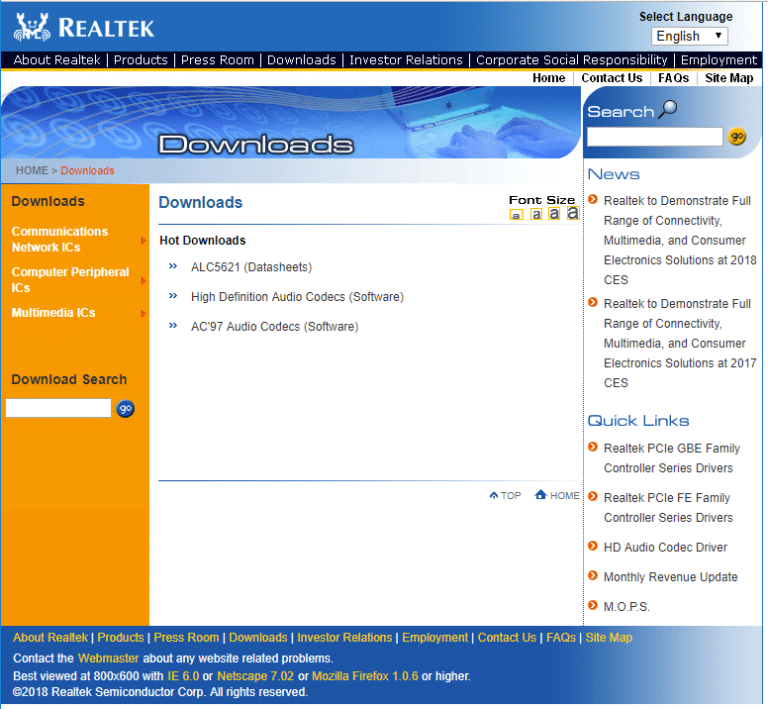 Realtek semiconductor corp драйвер