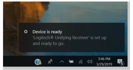 usb notification - device is ready!