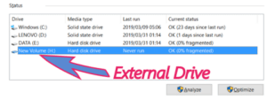 external drive defrag