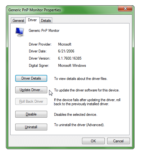 monitor properties