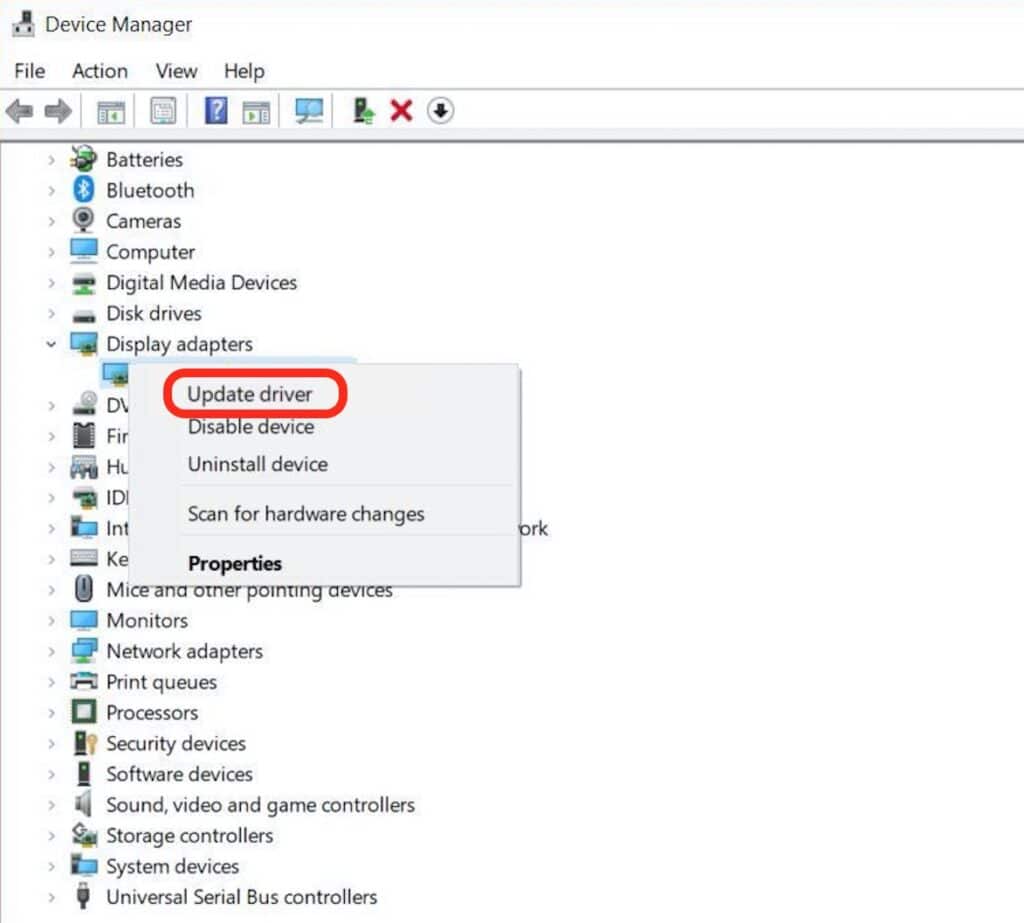 update driver in device manager