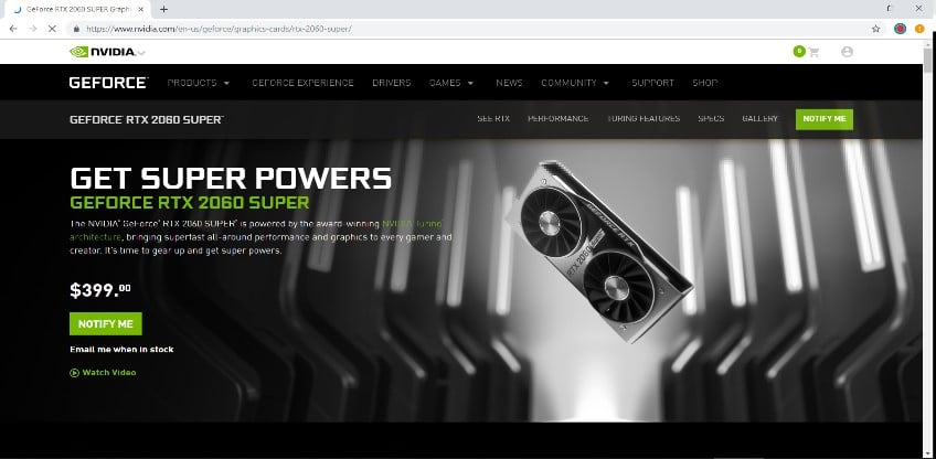 Nvidia website
