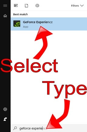 search for GeForce Experience