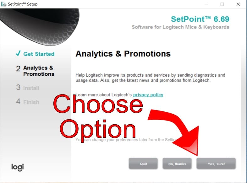 Opt-In to Logitech Analytics