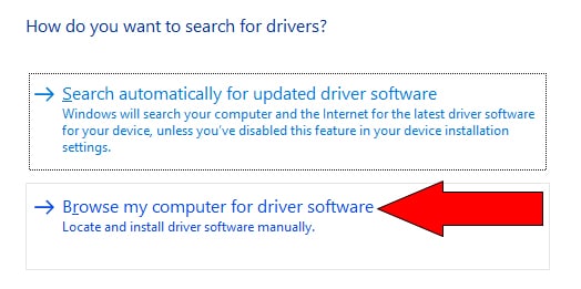 Browse my computer for driver software