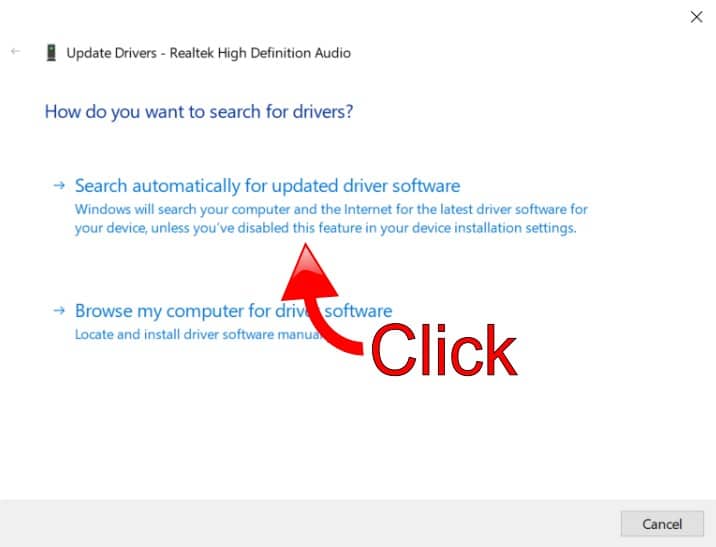 Automatically Search for Updated Driver