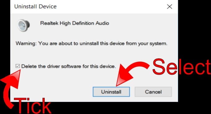 Remove Device and Driver Software