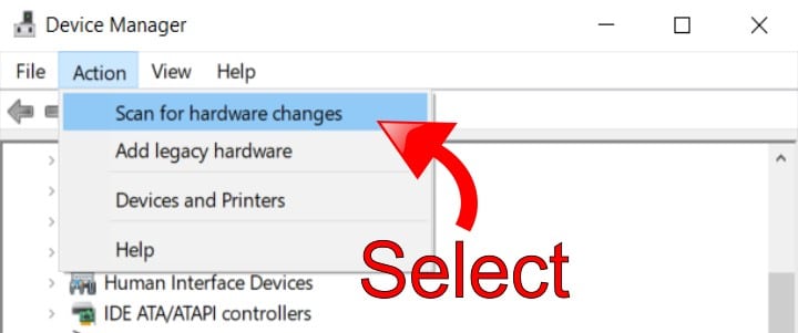 Scan for Hardware Changes to Add Audio