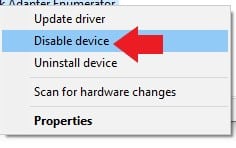 disable Microsoft UAA Bus Driver