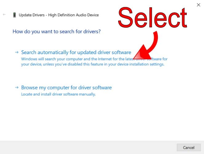 Automatically Search for Updated Driver Software