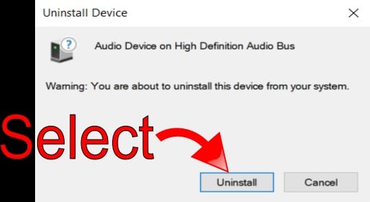 Select Uninstall from Prompt