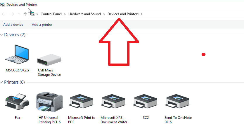 choose Hardware and Sound > Devices and Printers choose Hardware and Sound > Devices and Printers