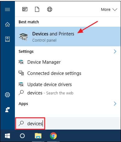 Devices and Printers
