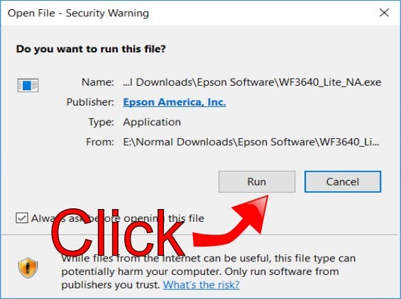 Run Epson Installer