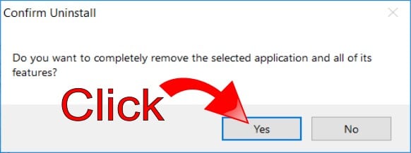 Confirm Uninstall