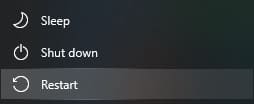 click on Restart