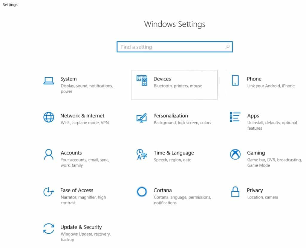 Settings app