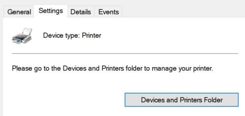 Devices and Printers folder