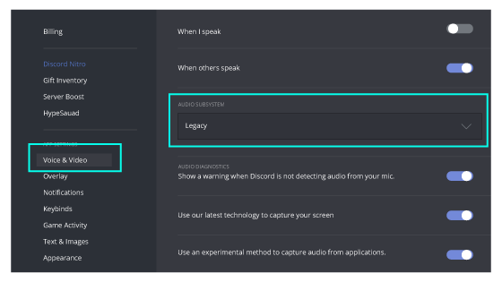 discord legacy audio subsystem