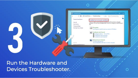hardware and device troubleshooter