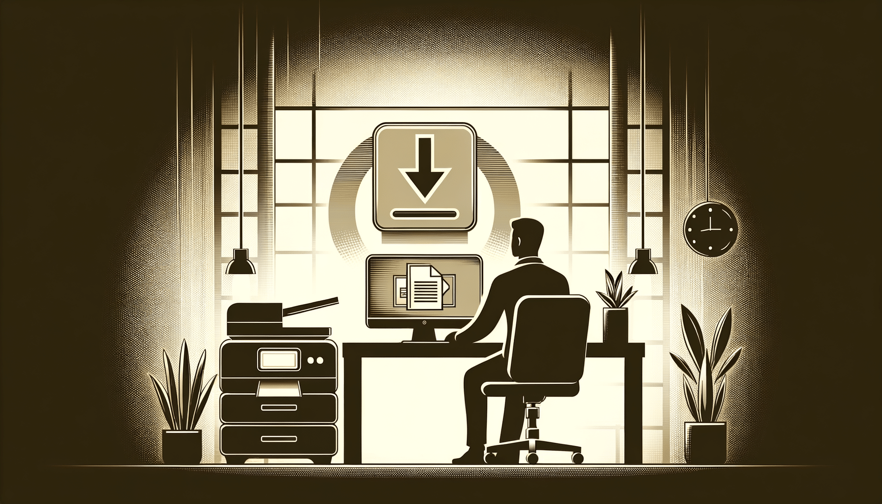 Person updating Xerox WorkCentre 3335 driver on computer